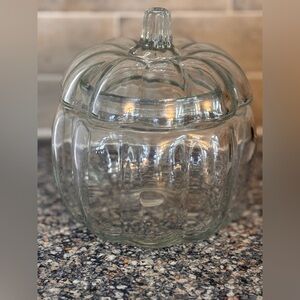 Clear Glass Pumpkin Jar with Lid